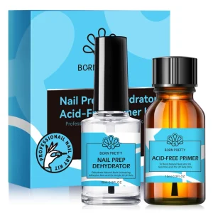 2 PCS Set Bonder Nail Prep Dehydrator and Acid Free Primer Acrylic UV Gel Base Coat Air Dry Nail Art Primer