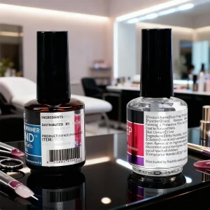 2 PCS kit HEMA Free Fast Dry Air Dry Nail Prep Dehydrator and Primer ACID FREE Strong Adhesion 4 Week Long Lasting