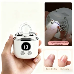 2 Types Blades Rechargeable Toenail File Automatic Electric Nail Clippers & Trimmers for Adults Seniors Baby with LED Light