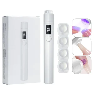 2-in-1 Handheld Plastic Stamper Nail Lamp 3W USB Rechargeable UV LED Nail Light Pen Mini Portable Nail Dryer LCD Home Use