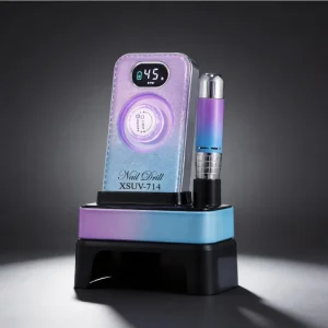 2 in 1 Nail Salon Portable Rechargeable Professional Equipment 45000RPM Electric Nail Drill Machine with Nail Lamp