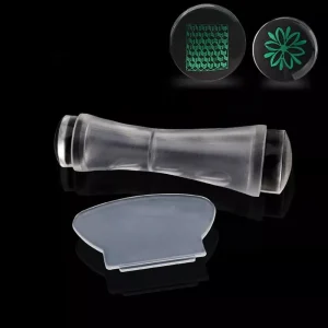2.4cm 2.8cm Double Heads Transparent Nail Stamper Scraper Set Silicone Polish Printing Nail Art Stamp Stamping Tools