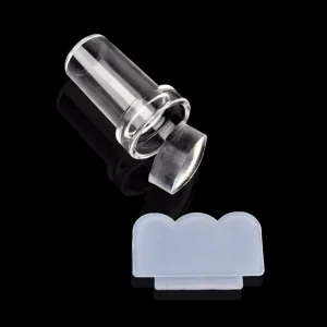 2.4cm Mini Transparent Jelly Nail Art Stamper Scraper Set DIY Polish Design Print Silicone Stamp Stamping Tools