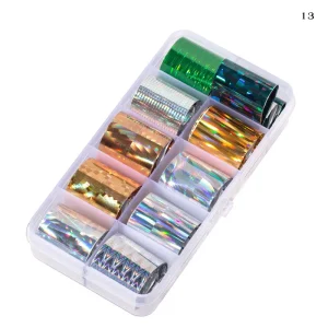 2.5*100cm Fashion Art Nail Foil Transfer Stickers Nail Decals Transfer Foil Box DIY Decoration for Women and Kids