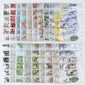20 Colors 6 Size Mix Nail Art 3A Series Rhinestone Diamond Decoration