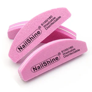20 PCS Mini Cute Nail File and Buffer Boat Shaped Sponge Buffing Nails File and Buffers Pink Buffer