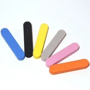 20 Pack Colorful Mini Nail Buffer Emery 80 100 150 180 240 Grit Double Sided Flexible Sponge 9*2*1.2 CM Straight Grinding File