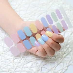 20 Strips Glitter Print Nail Stickers Nail Wraps Quality Manufacturers Design Polish Glue Nail Polish Stickers