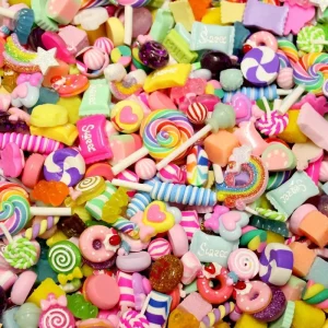 20 Themes Random Mixed Bear Candy Kawaii Food Fruits Girl Resin Cabochons Nail Art Decoration for Nail Charms Props