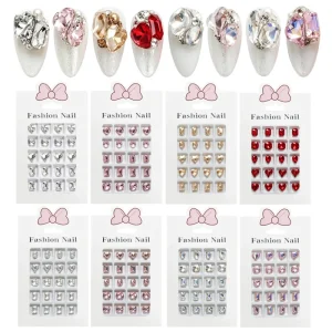 20PCS 3D Glass Nail Art Decoration Crystal Pointed Bottomed Rhinestones Jewelry Accessory Parts Manicure Decor Supplies