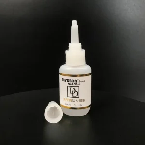 20g Clear Liquid Nail Glue Strong Long-Lasting Non-Toxic Adhesive with Brush Quick Drying for Nail Art