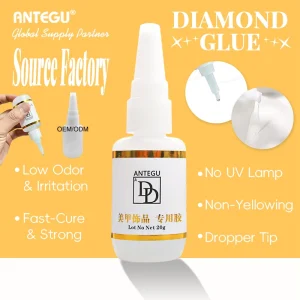 20g Nail Rhinestone Glue for Nail Art Decorations Strong Adhesive Bond Fast Dry Acrylic Crystal Gems Supply