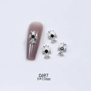 20pcs bag Macaron Colors Cross Metal Nail Art Charms 3D Nail Art Charms Alloy Y2K Cross Nail Decorations