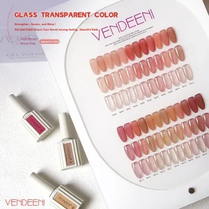 24 Color Four Seasons Gel Polish Set with Transparent Bottles Moisturizing Waterproof 15ml Each Pink Ice Water Themes
