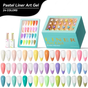 24 Colors Pastel Liner Art Gel Nail Gel Polish Collection Private Customize OEM ODM With Unique Design