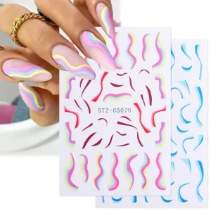 24 Patterns Design Laser Nail Sticker Rose Flowers Letters Design Laser Foils 3D Nail Decoration
