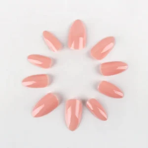 24 Pcs Beige Full Cover False Nails with Glue on Nails for Women and Girls Nail Art Salon