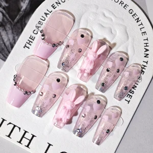 24 Pcs Nude Color Nail Suitable for Everyday Wear Art Press on Nails Artificial Fingernails Customize Candy False Nails