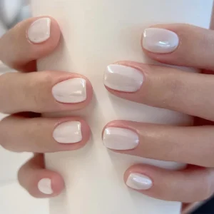24 Pcs Nude Color Nail Suitable for Everyday Wear Art Press on Nails Artificial Fingernails Customize Candy False Nails 3243