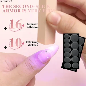 24 Pcs Sheet Clear Nail Art UV Double Side Jelly Glue Nail Adhesive Tabs Wearing Nail Solid Super Waterproof Jelly Glue