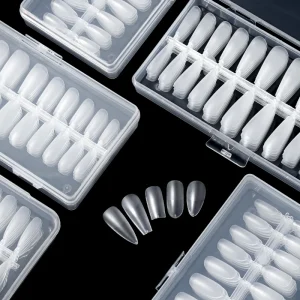 240Pcs Clear Full Cover False Nails Medium Coffin Pre Shaped Nail Extensions 12 Sizes Acrylic Fake Nails Press On Nail Tips