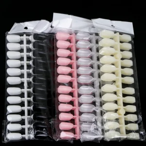 240Tips Set Squared Oval Squoval Nail Tips Blanks Nails Gel Polish Display Card Color Board Chart Nail Art Salon Manicure Tools