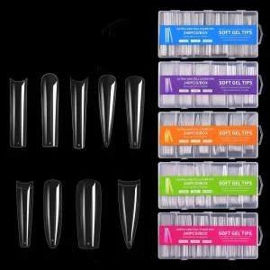 240tips box Super Long Pipe XXXL Nail Tips Press on Nails Transparent Full Cover Cowboy Soft Gel Tips