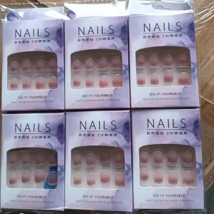 24PCS Private Label Luxury Press Nails Rhinestones Custom Logo Artificial False Fingernails Stiletto Design Full Cover