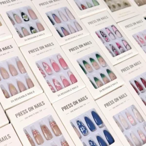 24Pcs Private Label Custom Fake Nails New Fashion French Style Press on Nail High Quality Artificial Gel False Nails
