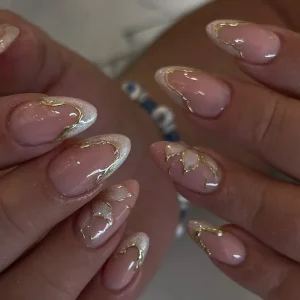 24pcs Almond Shape Press on Nails Full Cover ABS Artificial Fingernails