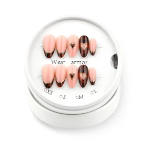 24pcs Artificial Fingernails Press-On Nails 3D Heart ABS Eco Friendly Fake Nails Valentine Beautiful False Nails