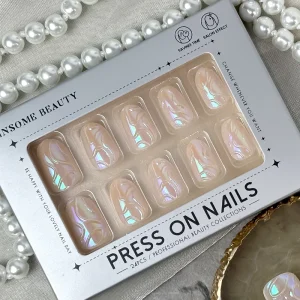 24pcs Short Stiletto ABS Nail Tips Fashion Designed Press on for DIY Nail Art at Home Factory Price