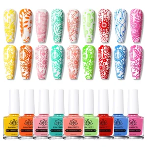 25 Colors High Color Saturation Nail Art Ink Private Label Long Lating Safe Stamping Nail Polish for Salon