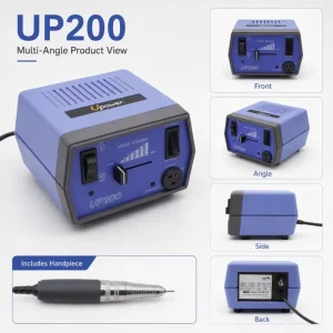 25000RPM Plastic Brushed Motor Nail Drill Professional Up200 65w Electric Nail Drill Machine for Premium Comfortable Manicure