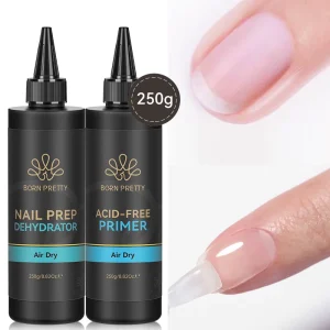 250ml Nail Primer and Nail Prep Dehydrator Custom Logo Big Capacity Air Dry Acid Free Nail Bond Primer Refill Bulk