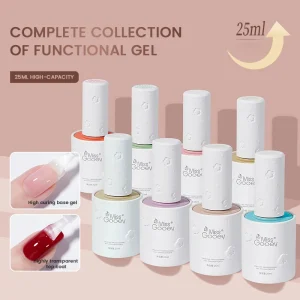 25ml Big Capacity Functional Nail Gel 6 in 1 Gel Private Label Soak Off No Wipe Rubber Matte Top Coat UV Gel Nail Polish
