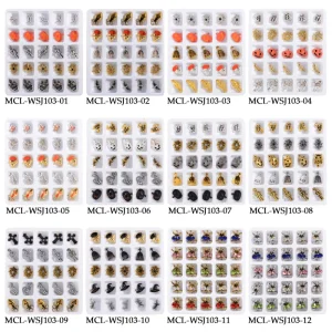 25pcs box Halloween 5D Metal Halloween Nail Art Charm Alloy Metal Items for Nail Art
