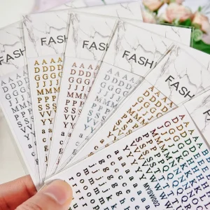 26 English Letter 8*10cm Nail Stickers Transfer Decals DIY Nail Art Decorations Manicure 3D Sliders