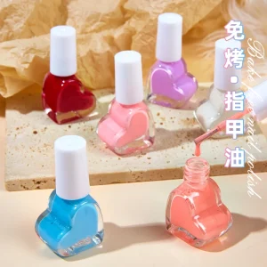 28 Colors Cartoon Love Bottle Water based Nail Polish Air Dry Long Lasting Non peelable Solid Color Nail Polish
