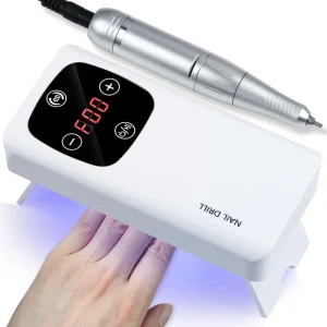 2in1 Function 45000 RPM High-Speed Nail Art Electric Drill Machine Professional Manicure Tool with UV Lamp for Nail Salons
