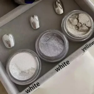 3 Color Moonlight Mirror Aurora Chrome Nail Powder High Gloss Champagne Gold Silver Shades for Professional Manicure Bulk Supply