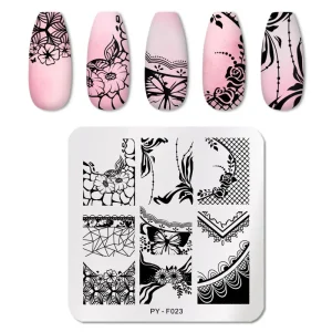 3 PCS Scenes Pattern Stainless Steel DIY Nail Painting Transfer Tool Template Nail Art Stamping Plate