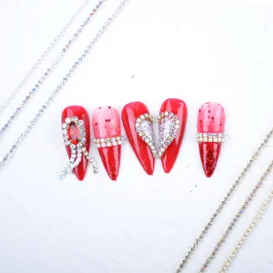 3 Types Rhinestone Chain for Nails 1 Roll Crystal AB Silver Gold Nail Art Chain Decorations for 3D DIY Manicure