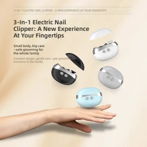 3 in 1 Electric Nail Clipper Automatic Nail Cutter Trimmer Polisher Portable Manicure Pedicure Tool for Adults Kids