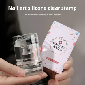 3 in 1 Nail Art Silicone Stamp Clear Double Head Detachable Nail Stamping Tool