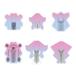 30/50/300/500pcs Pink Blue Gradient Nail Form For Acrylic Nail Art Extension With Strong Adhesive