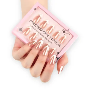 30 Piece Set Minimalist High End Short Almond Shape Acrylic Press Nails French Artificial Fingernails False Nails