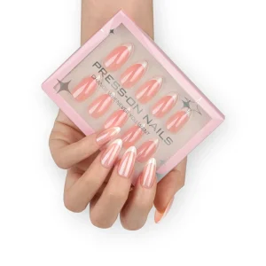 30 Pieces Short Nail Simple French Coating Superior Sense Almond Nail Art False Nail