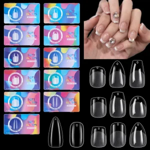 300PCS Long Straight ABS French Style Nail Tips Tapered Square Design Full Cover Application Fingers HALAL