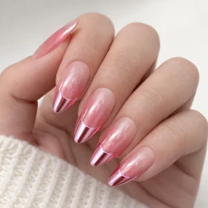 30Pcs Private Label Custom French Press Nails New Fashion High Quality ABS Acrylic Full Cover Almond Shape Finger